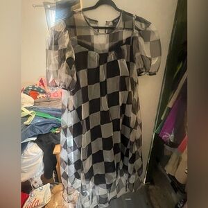 Floor Length Checker Dress